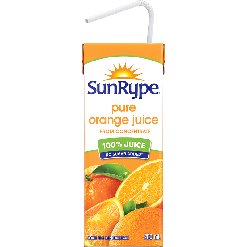 SunRype 100% Juice ORANGE Tetra 200mL