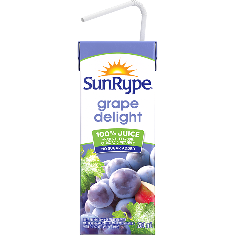 SunRype 100% Juice GRAPE DELIGHT Tetra 200mL