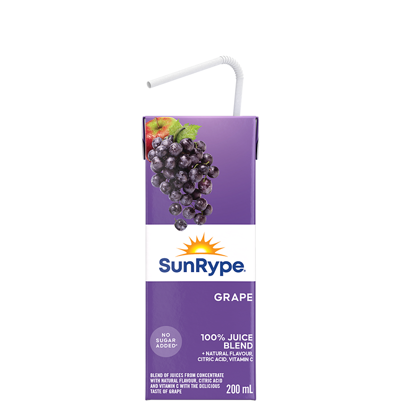 SunRype 100% Juice GRAPE Tetra 200mL