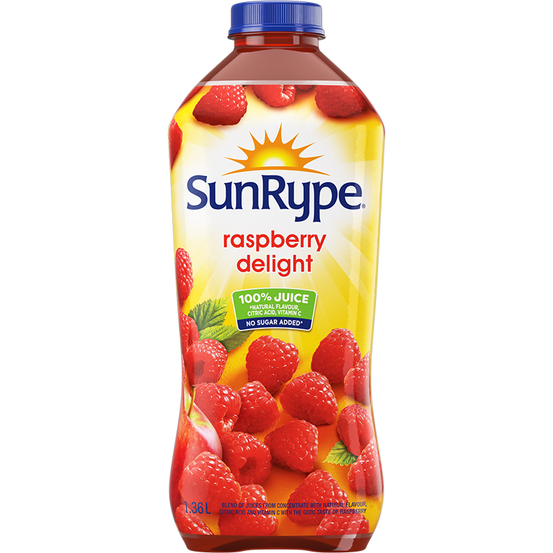 SunRype 100% Juice RASPBERRY DELIGHT Plastic PET 1.36L