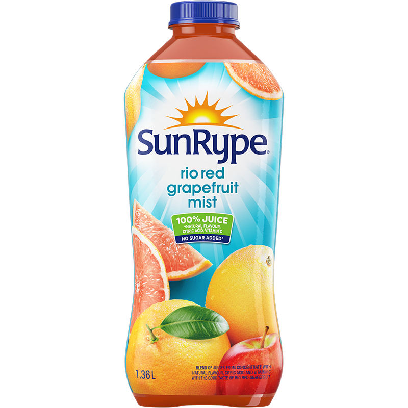SunRype 100% Juice RIO RED GRAPEFRUIT MIST Plastic PET 1.36L