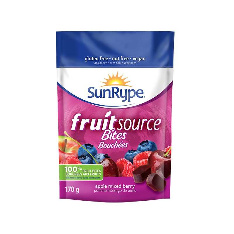 SunRype Fruitsource APPLE MIXED BERRY Printed Film 170g