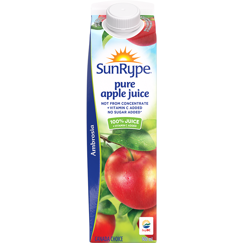 SunRype Not from Concentrate APPLE JUICE  AMBROSIA Gable Rex 900mL
