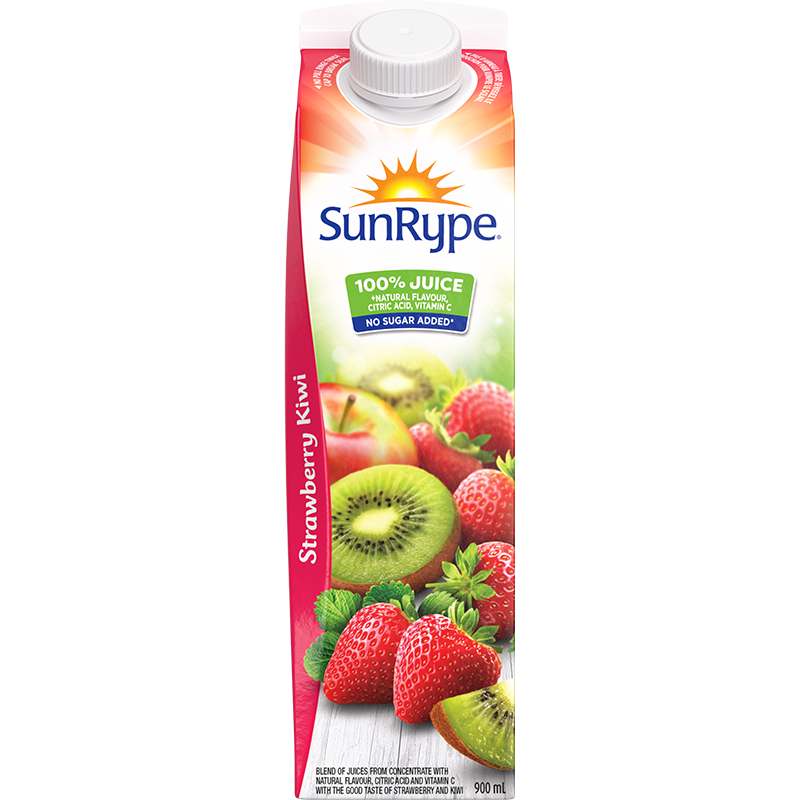 SunRype 100% Juice STRAWBERRY KIWI Gable Rex 900mL