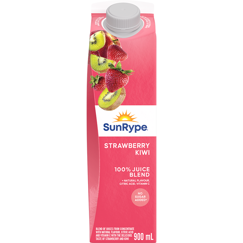 SunRype 100% Juice STRAWBERRY KIWI Gable Elopak 900mL