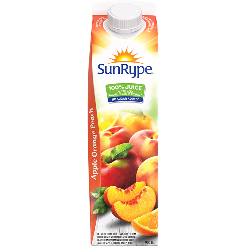 SunRype 100% Juice APPLE ORANGE PEACH Gable Rex 900mL