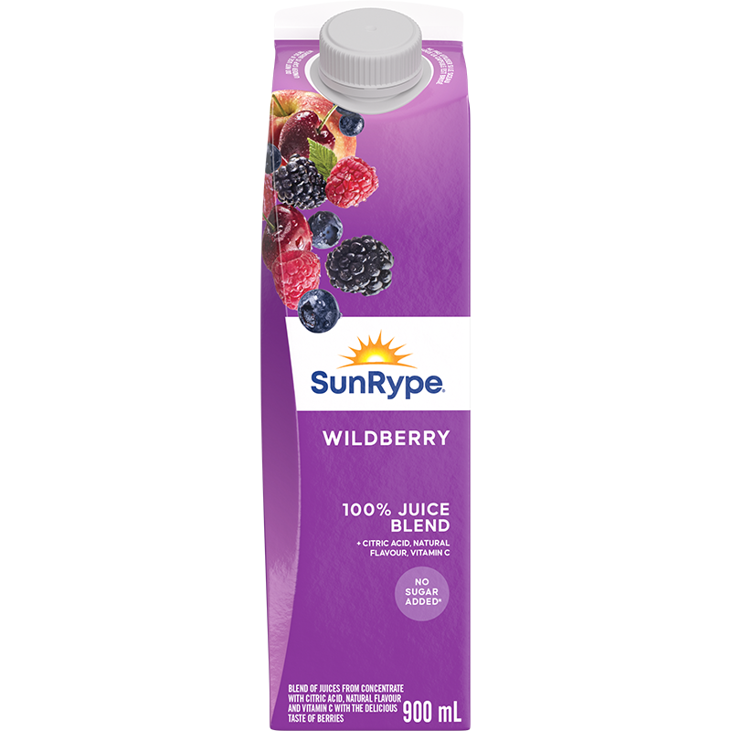 SunRype 100% Juice WILDBERRY Gable Elopak 900mL