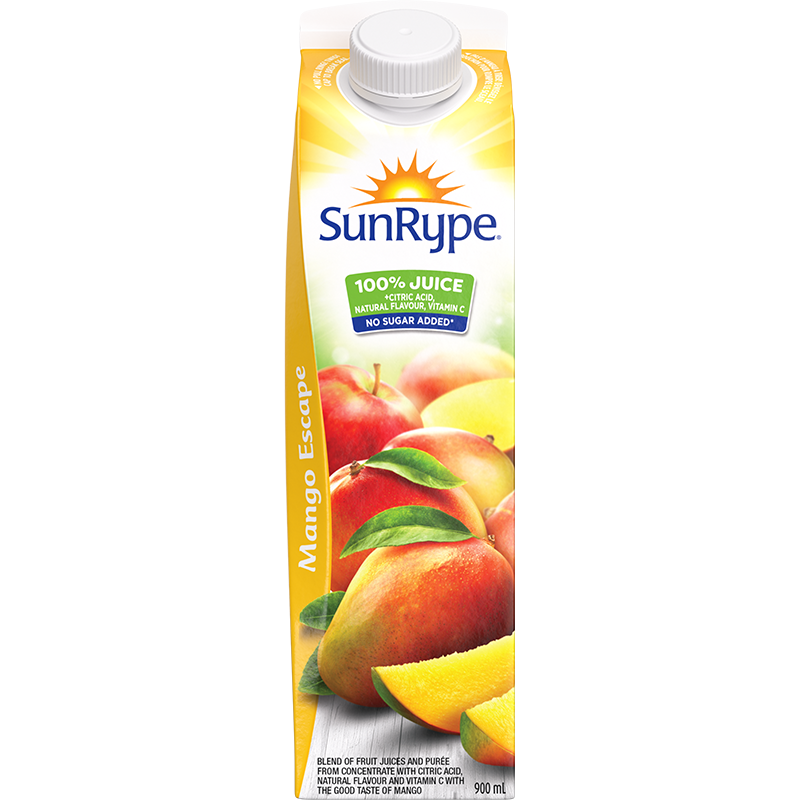 SunRype 100% Juice MANGO ESCAPE Gable Rex 900mL