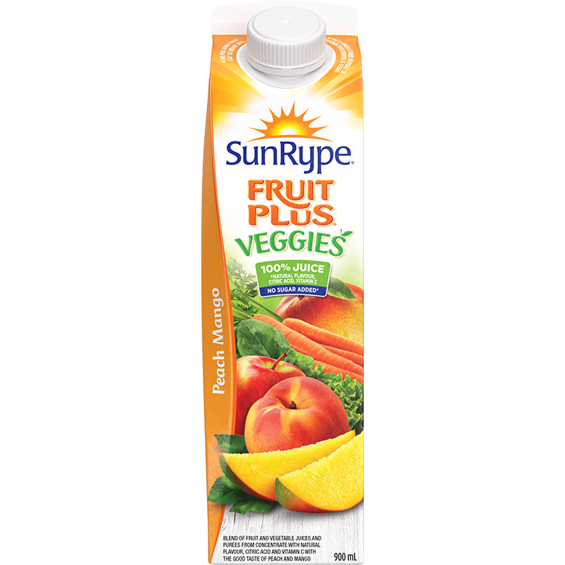 SunRype Fruit Plus Veggies PEACH MANGO Gable Rex 900mL