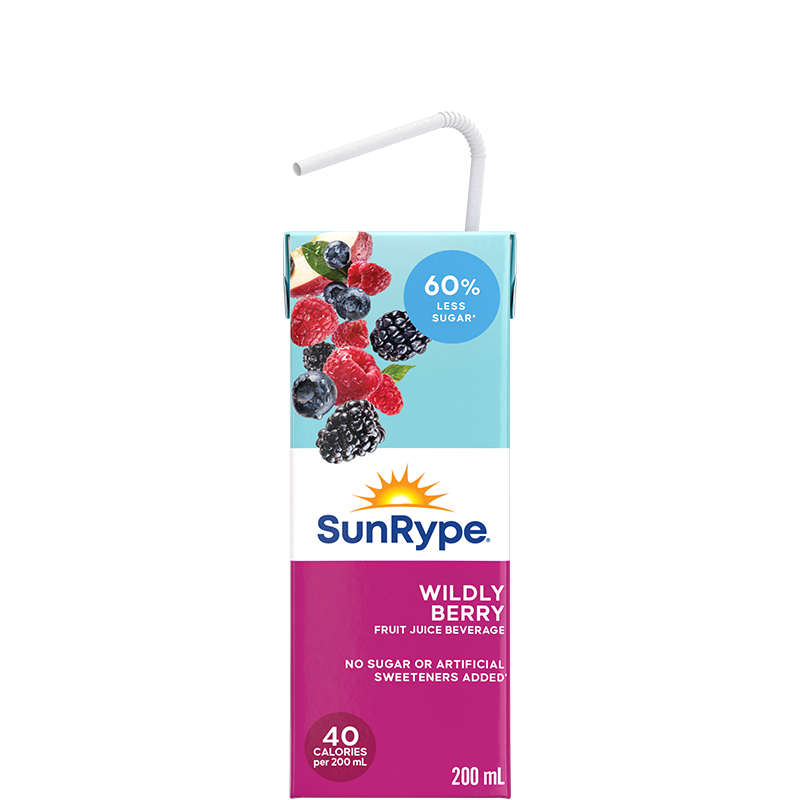 SunRype 60% Less Sugar WILDLY BERRY Tetra 200mL