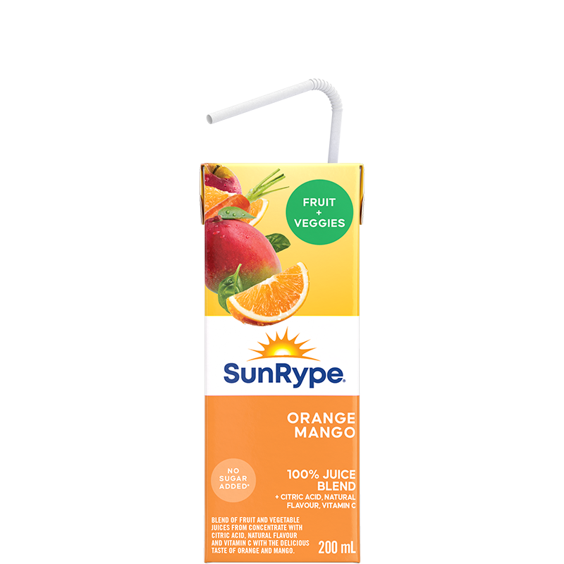 SunRype Fruit Plus Veggies ORANGE MANGO Tetra 200mL