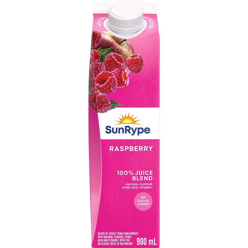 SunRype 100% Juice RASPBERRY Gable Elopak 900mL
