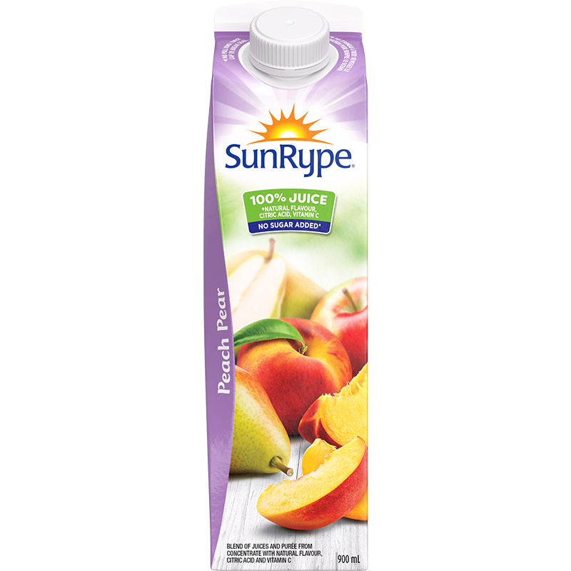 SunRype 100% Juice PEACH PEAR Gable Rex 900mL