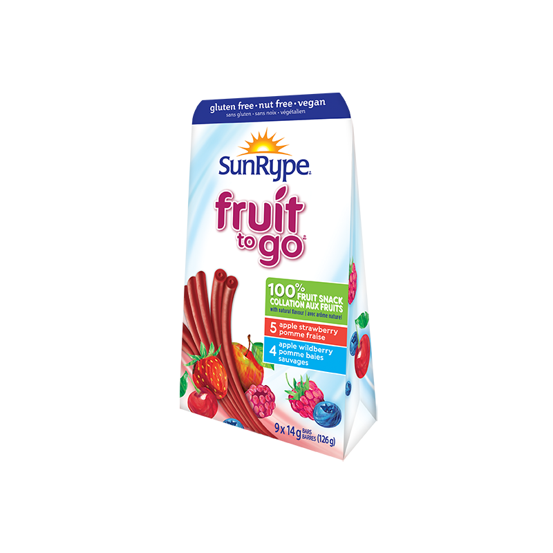 SunRype Fruit to Go VARIETY PACK (STRAWBERRY/WILDBERRY) Carton 9 X 14g