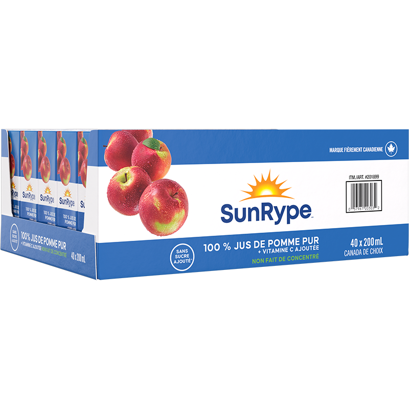 SunRype Not from Concentrate APPLE JUICE NOT FROM CONCENTRATE Carton 8X5X200mL