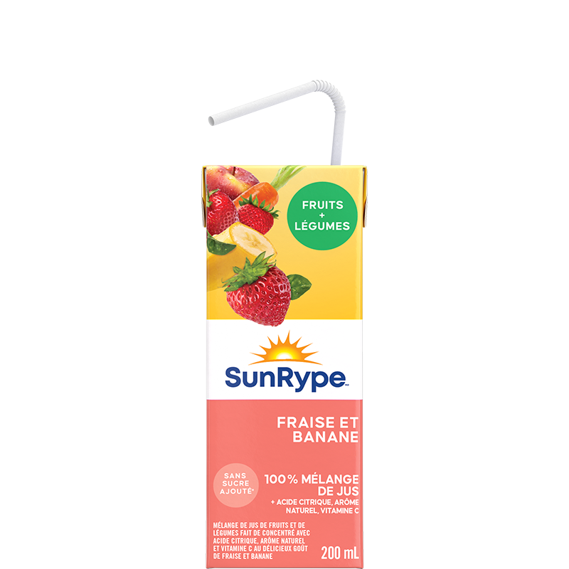 SunRype Fruits plus légumes FRAISE BANANE Tetra 200mL