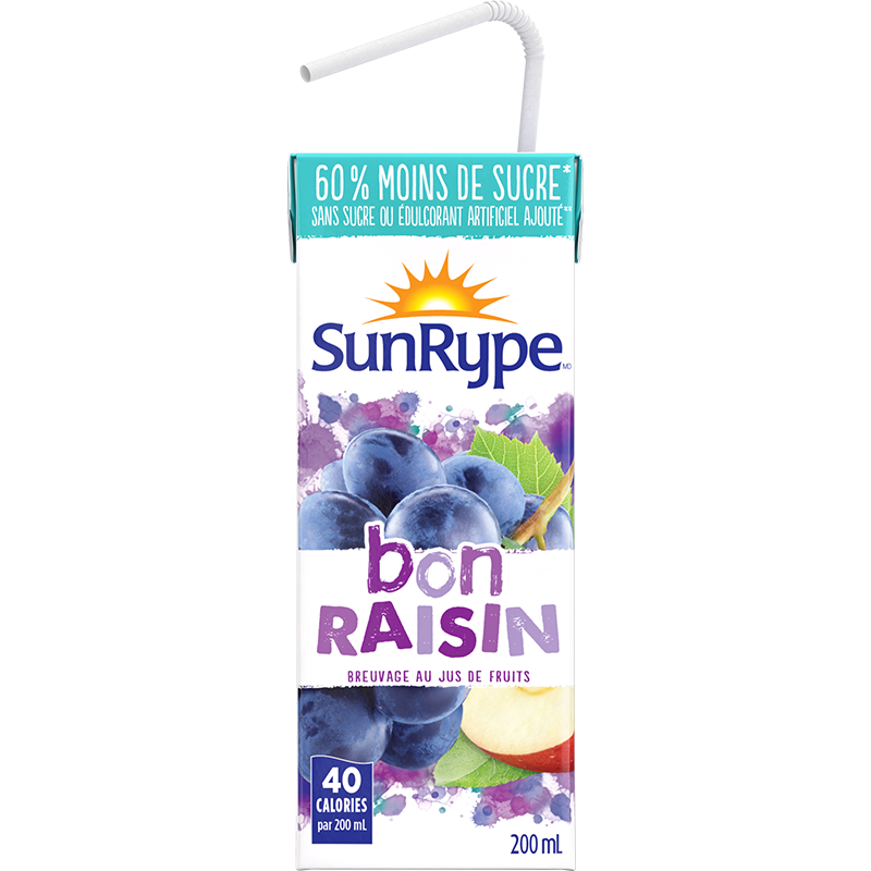 SunRype 60% moins de sucre BON RAISIN Tetra 200mL