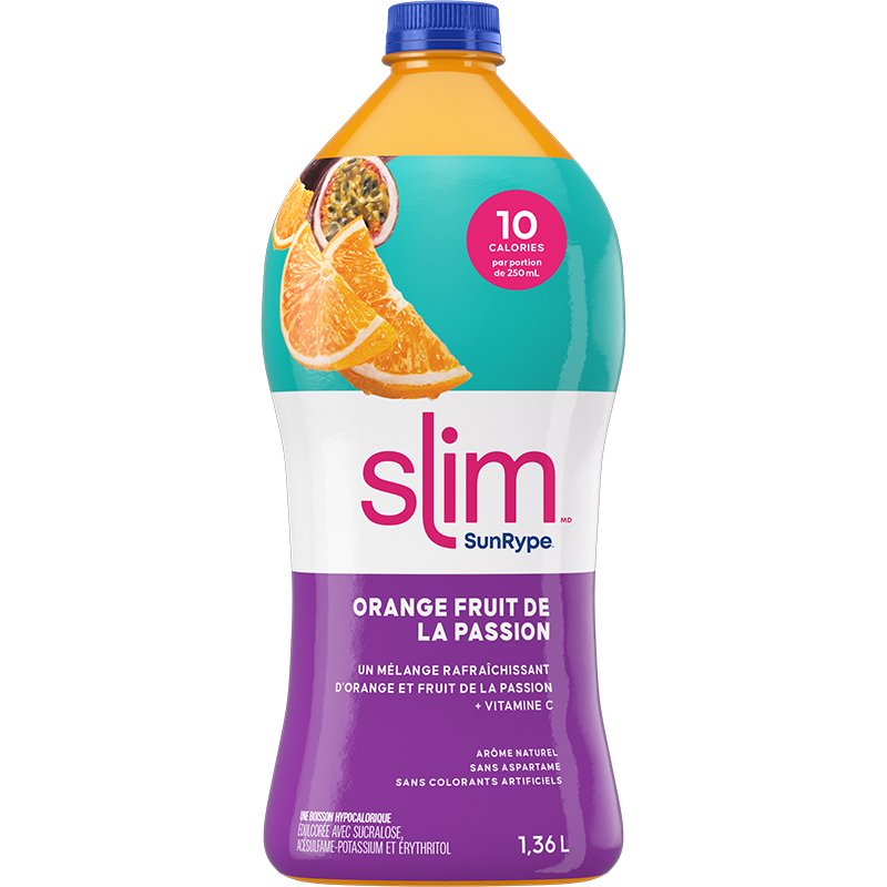 SunRype Slim ORANGE FRUIT DE LA PASSION Plastique PET 1.36L